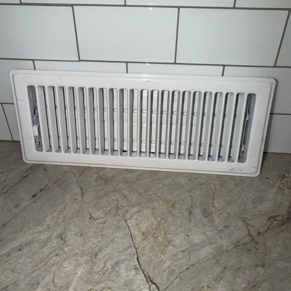 Floor Register 4X12(Duct Opening Measurements) Heavy Duty Walkable Register WHT